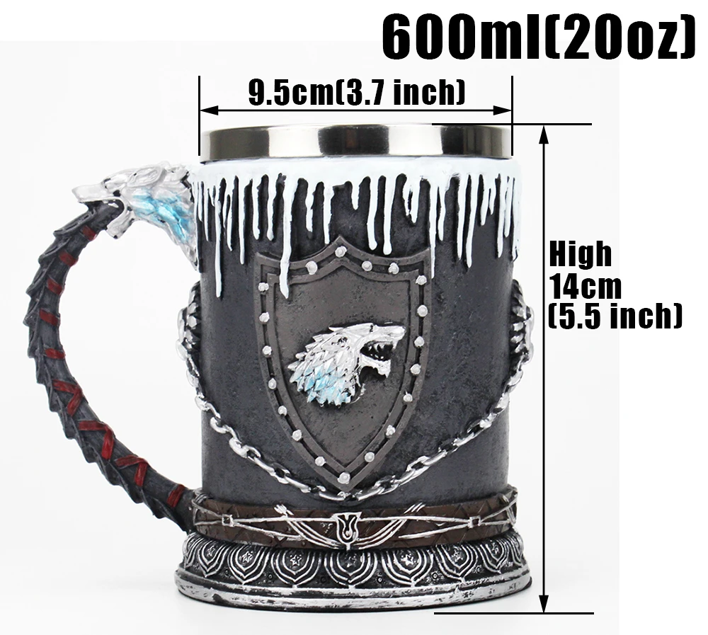 Игра престолов кружка Nemesis Now House Stark Tankard пиво кофе питейная посуда кружки 500-600 мл лучший подарок веера