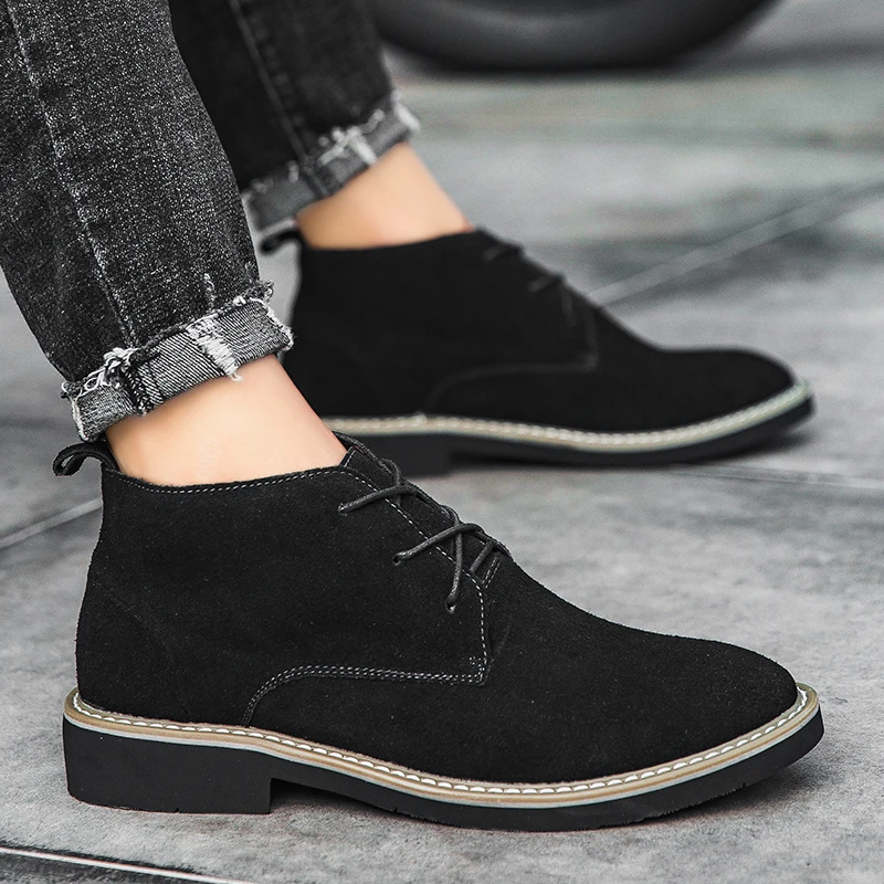 

Sports Casual Shoes Men Leather Casual Shoes Flat Man Fashion Boots Outdoor Footwear Mens Sneakers Black Male Shoe Leisure