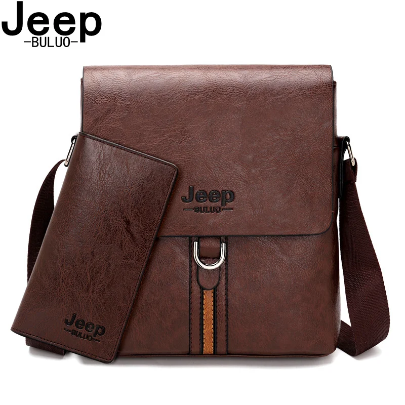 

JEEP BULUO Classic Design Business Man Bag Vintage Brand Mens Messenger Bag Casual Shoulder Bag For Male bolsa Hot New Black