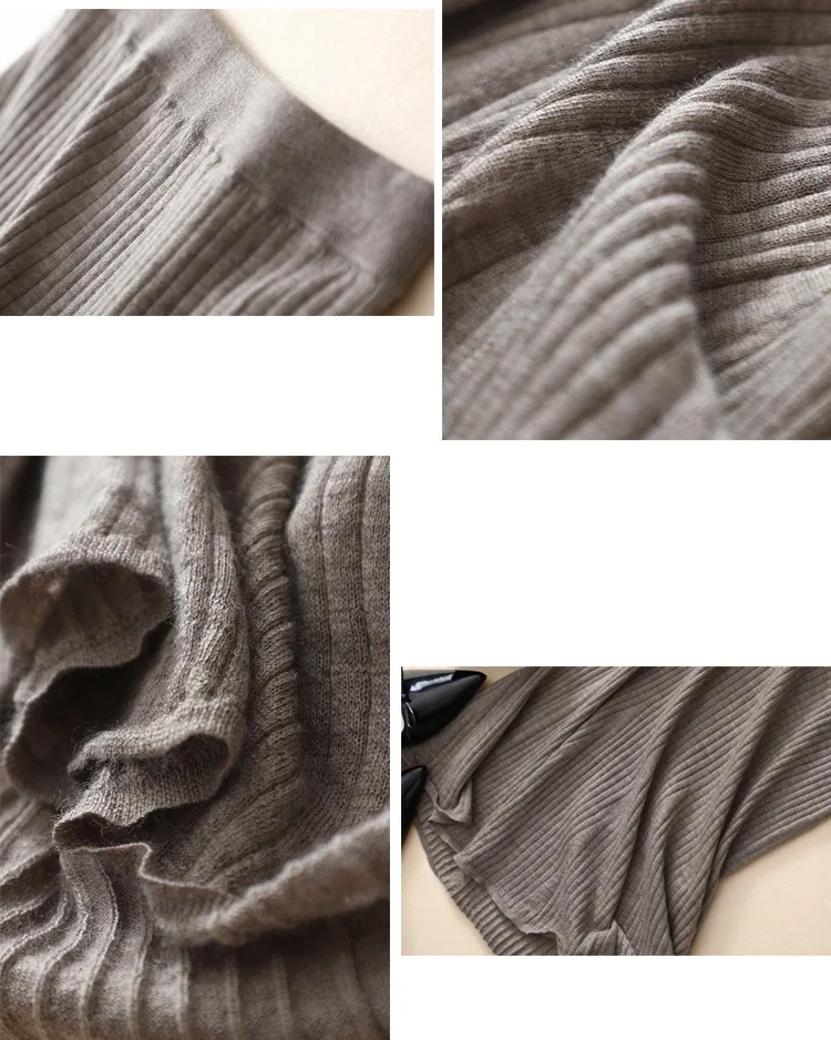 Shuchan Cashmere High Waist Mid Long Skirts for Women Warm Slim High Quality Fall Winter New Items A-Line Solid