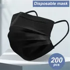 5102050100200300 шт одноразовые медицинские маски черный 3-Слои Чехлы рот маска, способный преодолевать Броды для взрослых защитные маски для лица Mascarilla