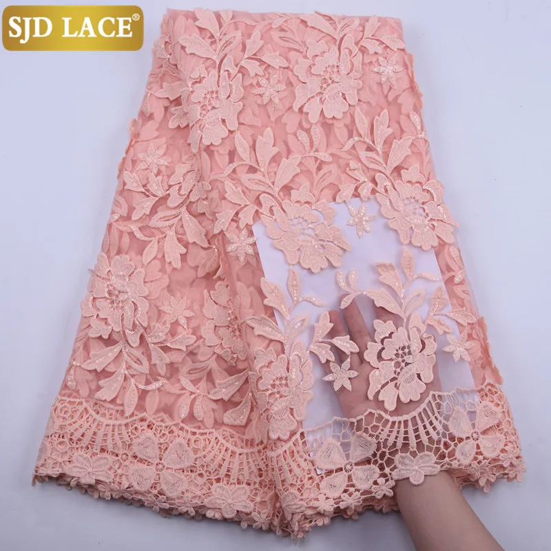 SJD LACE African Laces Fabric Embroidered Milk Silk Sequins High Quality Dubai French Mesh Lace A1886 | Дом и сад