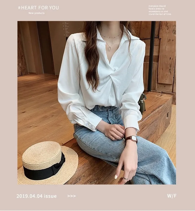Популярная женская одежда новинка 2020 Модная белая рубашка в западном стиле