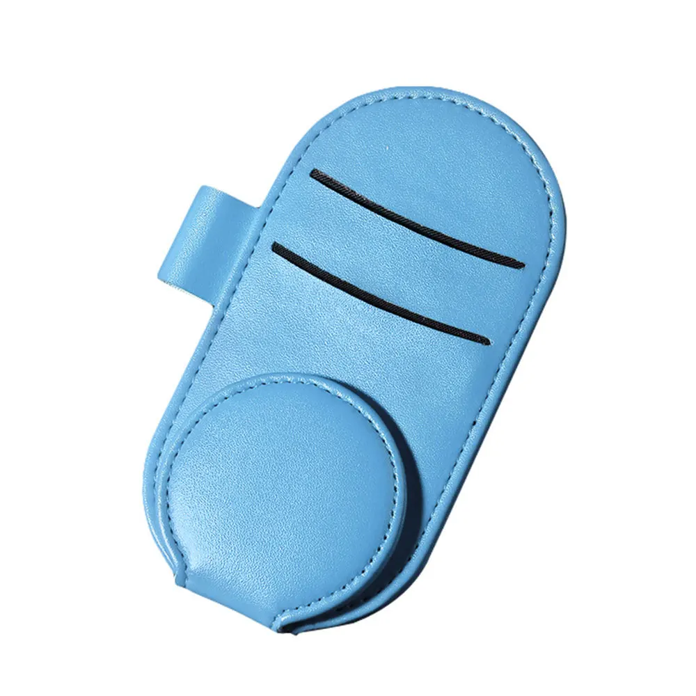 

Car Universal Glasses Storage Bag Leather Visor Sunglasses Holder Card Storage Multifunction Car Interior Accessories
