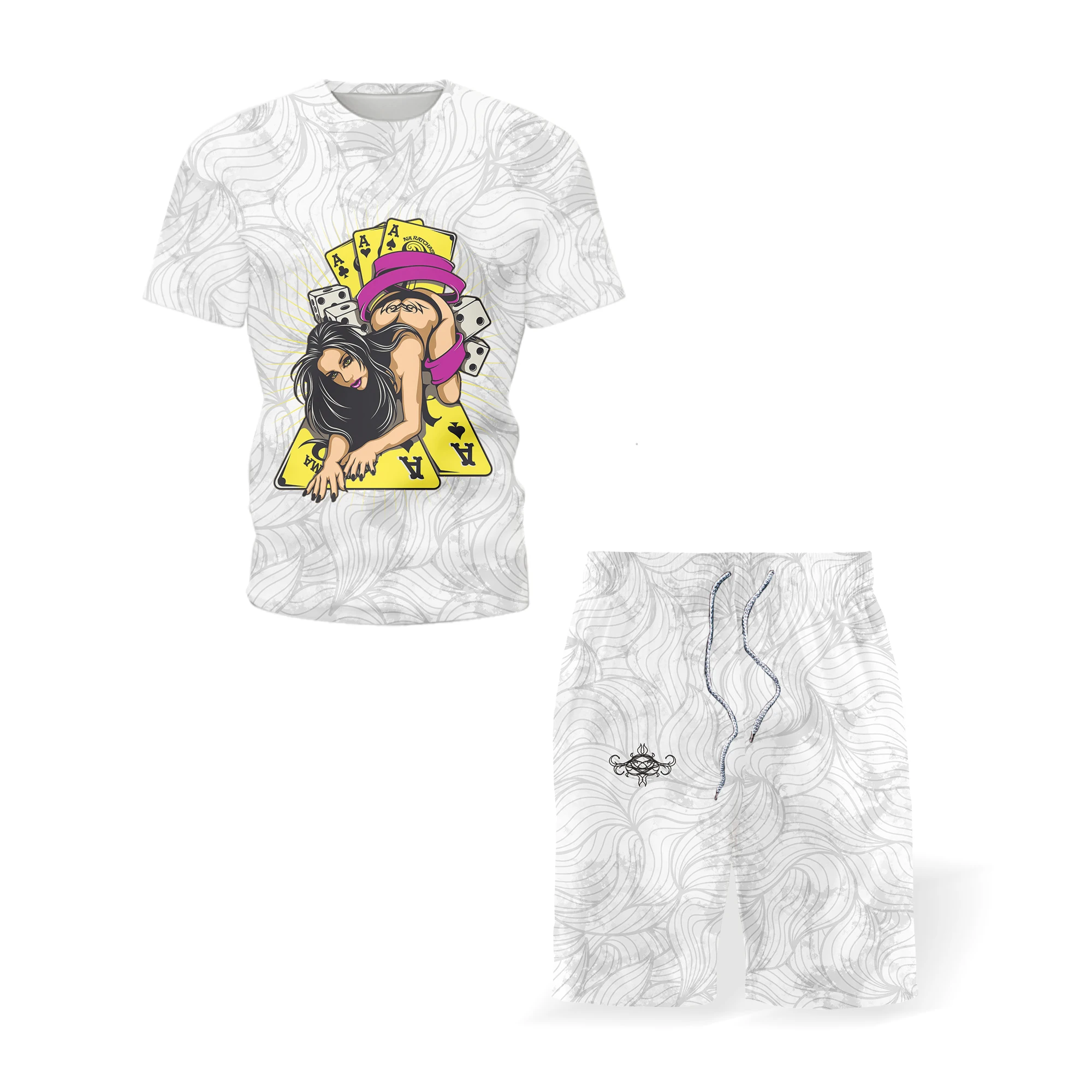 

2021 New Product Men's Short Sleeve Half Pants 3D Monster Play Game Digital Print Sports Suit