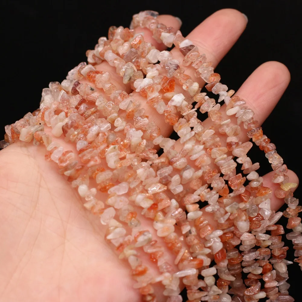 

3-6mm Natural Irregular Shape Freeform Chip Stone Beads Gold Sun Stone Beads For Jewelry Making DIY Bracelet Necklace 15" Strand