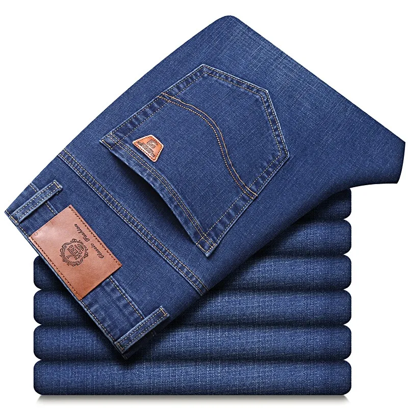 Джинсы мужские Стрейчевые Clasic классические брюки из денима деловой Повседневный