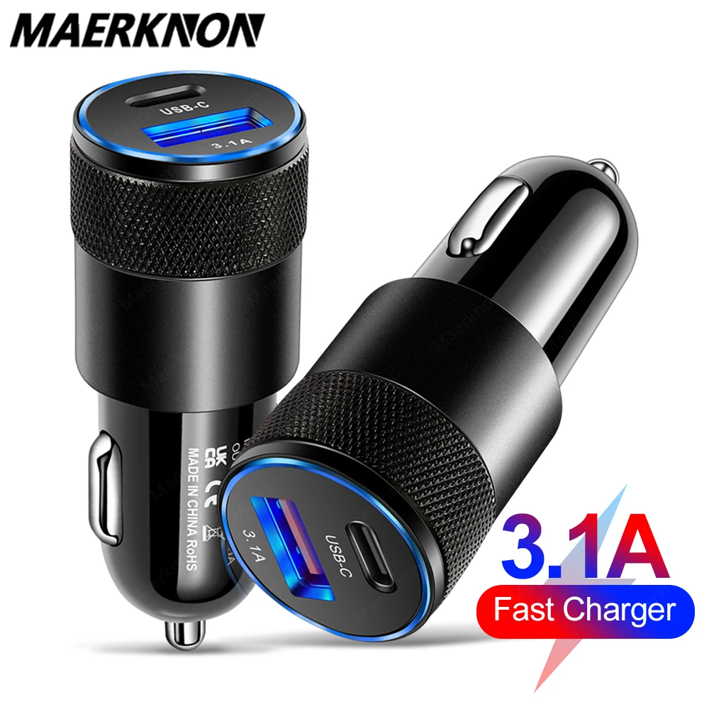 USB Car Charger Quick Charge 4.0 3.0 USB PD Fast Charging Car Phone Charger For Huawei Xiaomi iPhone 12 Type C PD Phone Charger