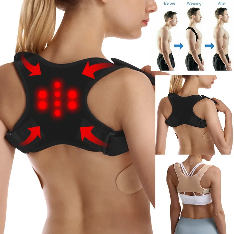 Adjustable Adult Corset Back Posture Corrector Therapy Shoulder Lumbar Brace Spine Support Belt Correction For Men Women | Красота и