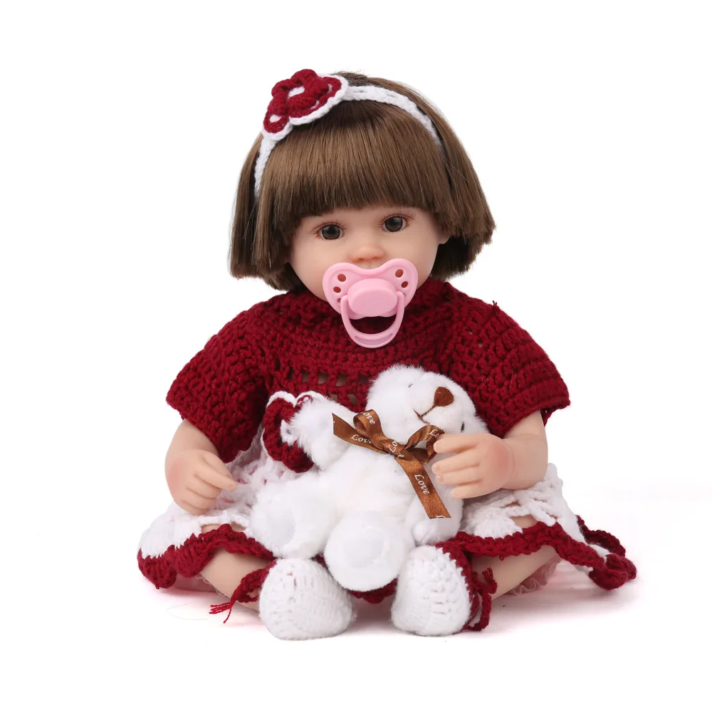 Bebes Reborn doll тканевый корпус 40 см силиконовая кукла девочка детская игрушка