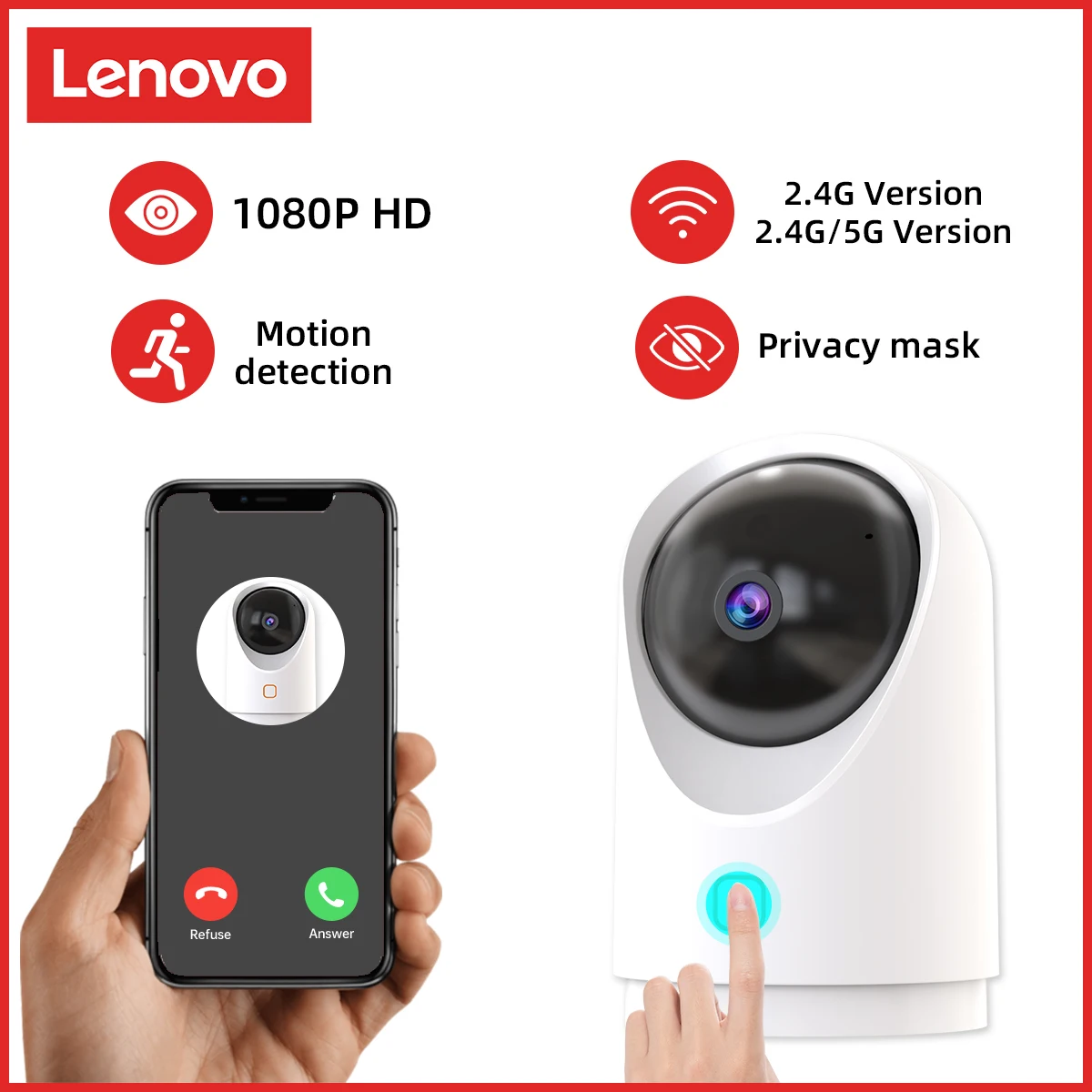 Lenovo 1080P умный двухдиапазонный ip камера наблюдения 2 4G/5G Wi Fi камеры видеонаблюдения