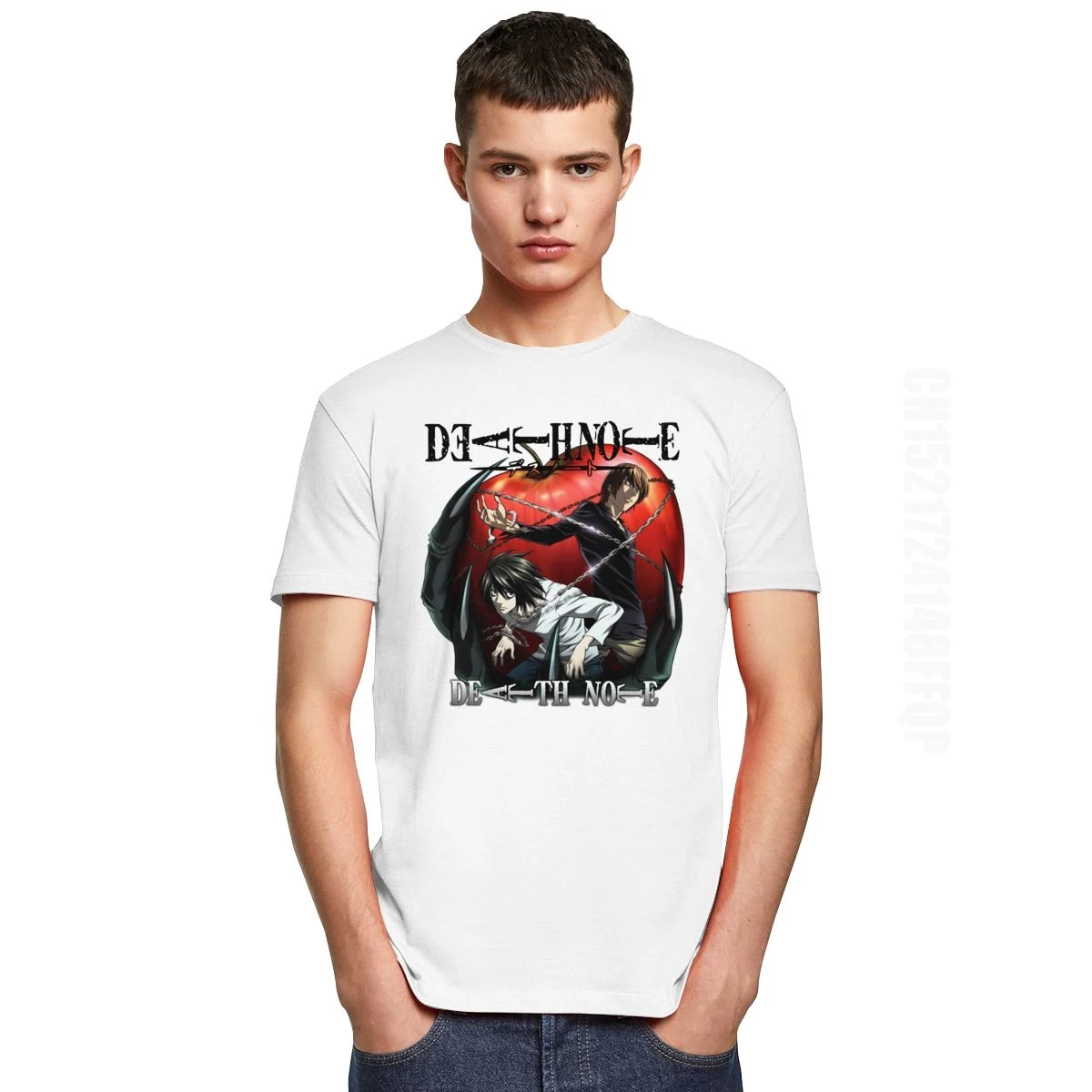 Футболка мужская хлопковая с круглым вырезом и принтом тетрадь смерти | Мужская
