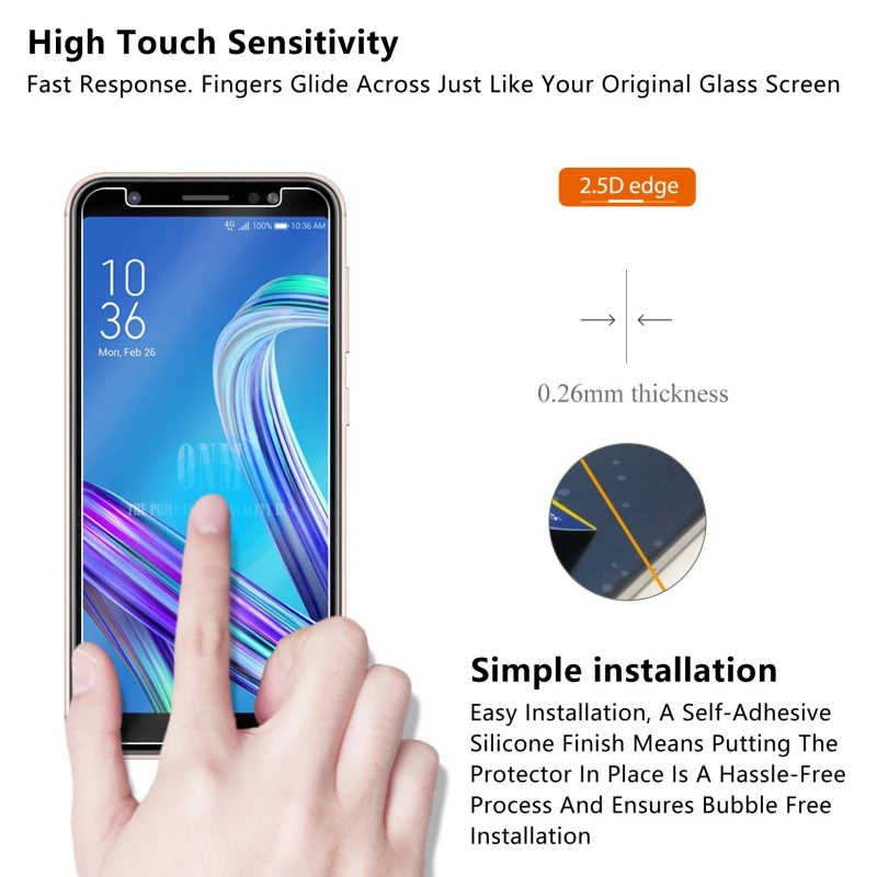 2 шт закаленное стекло для ASUS ZENFONE MAX M1 ZB556KL экран защитная пленка |