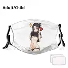 Моющаяся маска Ecchi Ania с фильтром, теплый шарф, маска с бирками для девушек, стикер Slapsticker в стиле аниме, анимационная девушка, slapstyticker Hentai