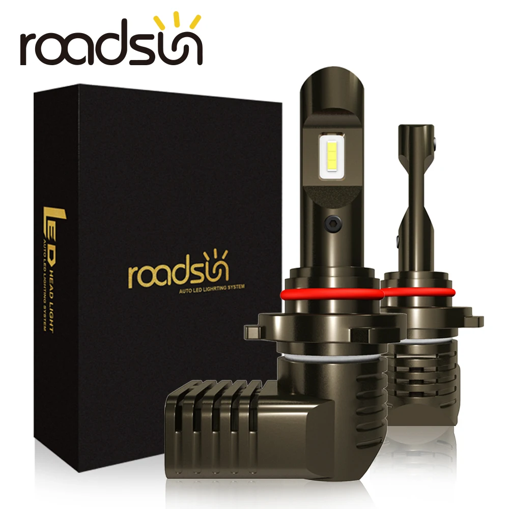 Roadsun 1:1 дизайн H7 Led H4 автомобильные лампы для передних фар H11 9005 9006 50 Вт 10000LM 6000K