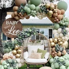 Гирлянда в стиле ретро с зелеными воздушными шарами авокадо, свадебное украшение, украшение для дня рождения, декор для детского праздника, пол, Цвет: Золотой, кофе