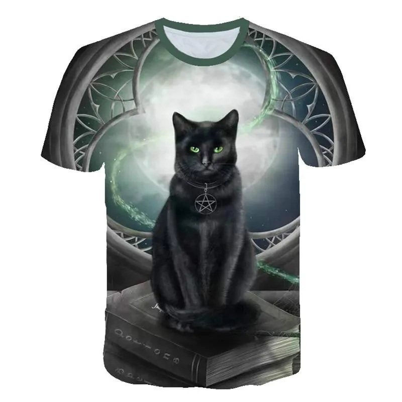 

Modern men's and women's 3d cat pattern T-shirts popular short-sleeved T-shirts spring and summer suitable for 2021 new