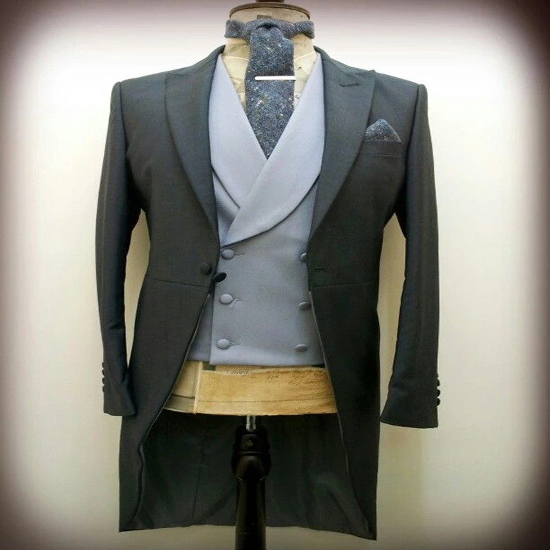 

Double-breasted Suit Mens Wedding Suits Custom Made Retro Groom Prom Tuxedos 3 Piece Set Slim Fit Best Man Ropa Hombre