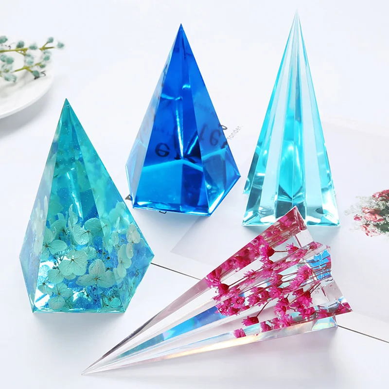 

Hot Silicone Candle Making Model Diamond Shape Handmade Candle Mold Cone Clear Reusable Tealight Scented Candle Making Mould