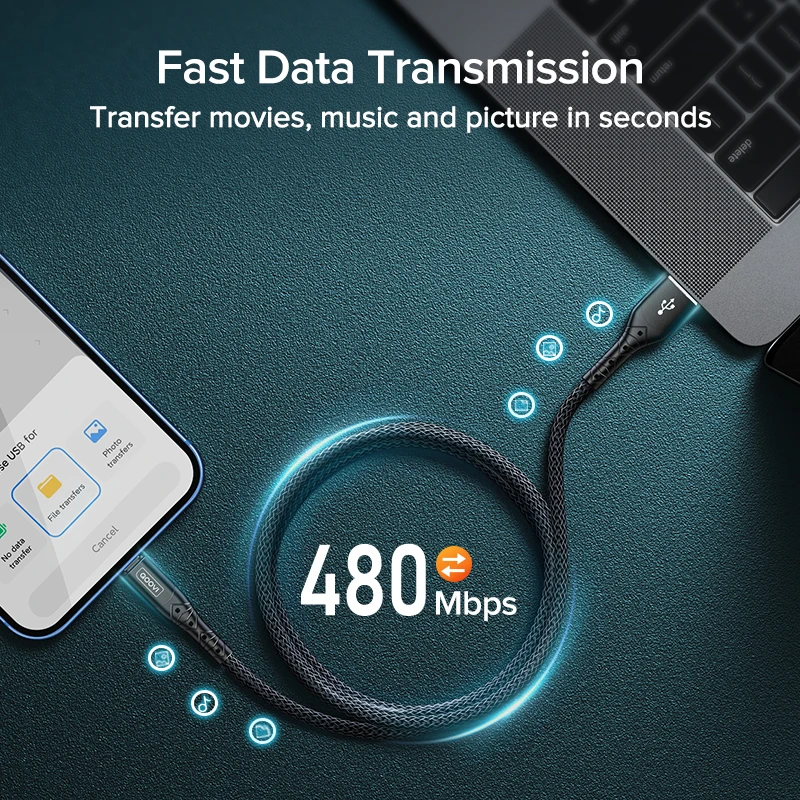 QOOVI 2m USB Cable 2.4A Fast Charging Mobile Phone Charger For iPhone 13 12 Pro Max Xs Xr X 8 SE 7 6 6s iPad Air Mini Data Cord | Мобильные