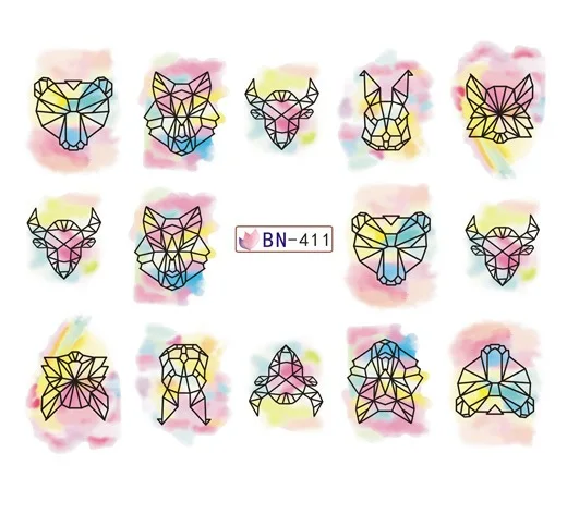 Водная наклейка для фотографий водная водных чернил сова стикер дизайна