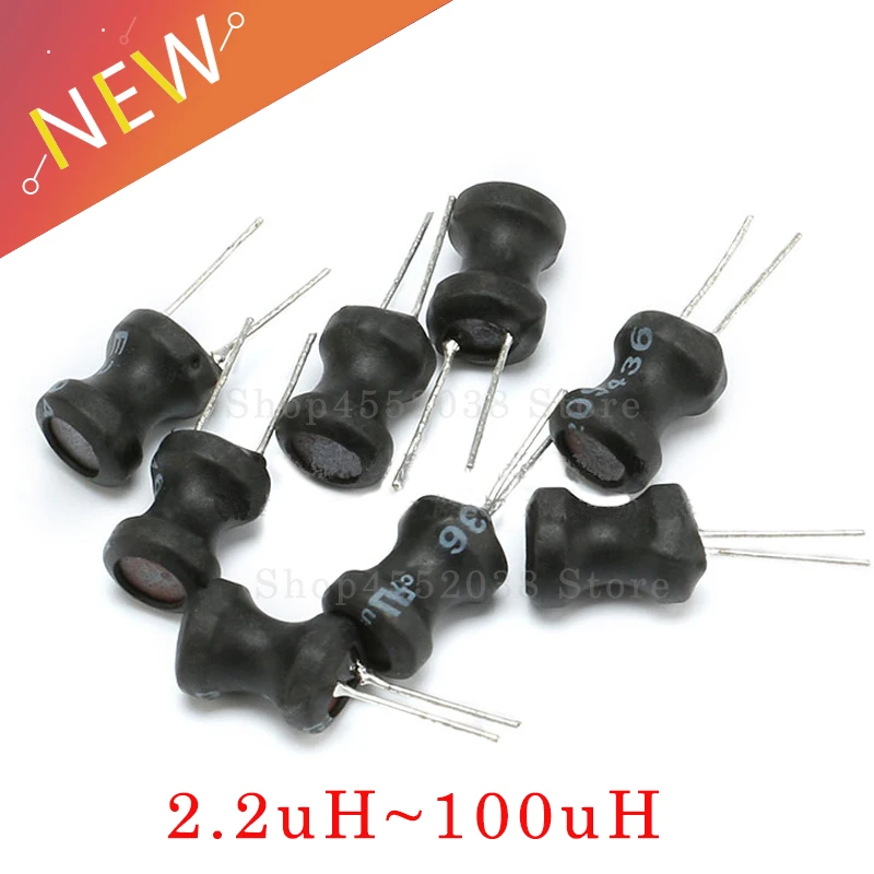 5Pcs Power Inductor DIP 9*12mm 9X12mm 2.2UH 4.7UH 10uH 22uH 100uH 330uH 470uH 1MH 2.2MH 4.7MH 10MH Inductance 2 Pins | Обустройство