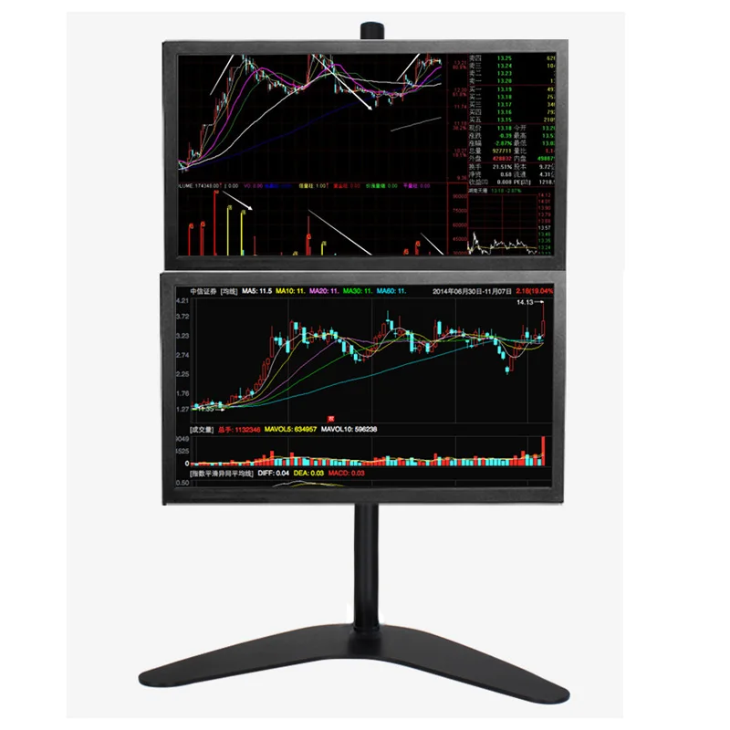 

HILLPORT 14-27" Dual Monitor Desktop Stand Double Arm 360 degree Monitor Mount Rotate Computer Screen Adjustable Table Holder