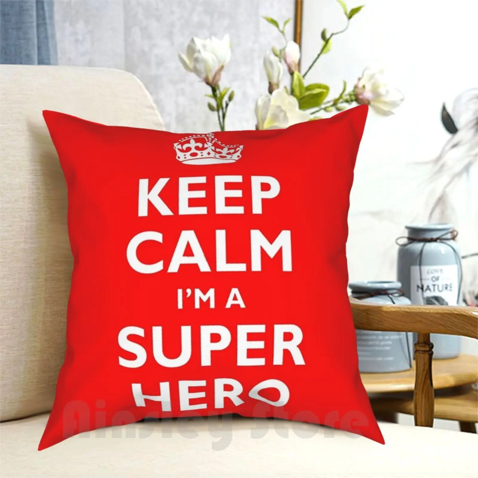 

Чехол-Подушка Keep Calm I A Super Hero с принтом домашняя мягкая подушка Keep Calm Super hero