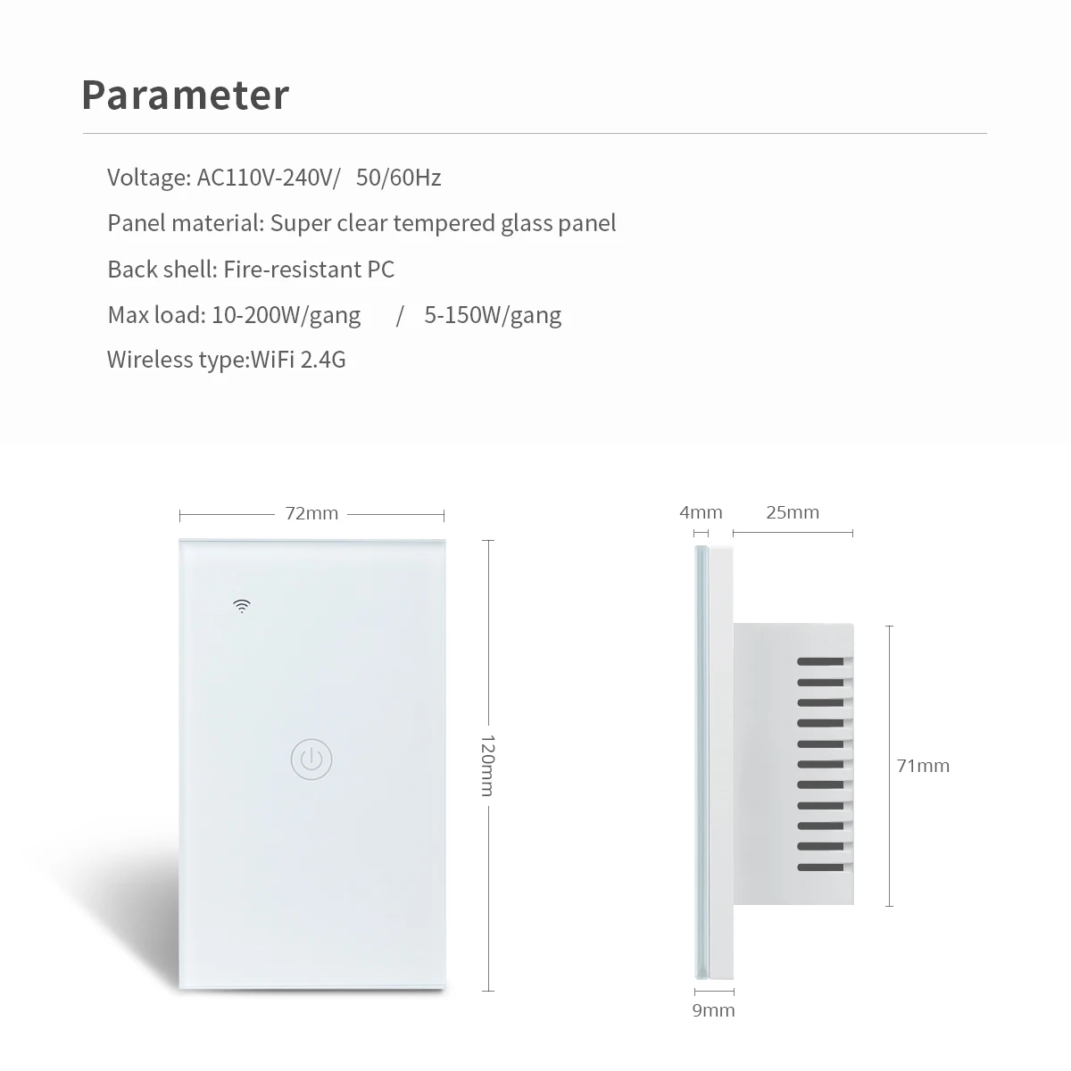 Умный светильник ель света Apple HomeKit нейтральный Wi-Fi стандарт США 1 канал 1/2 клавиши