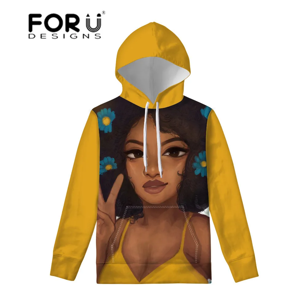 FORUDESIGNS, женские толстовки, черные, для девушек, волшебная африканская толстовка с капюшоном, для девушек, с круглым вырезом, пуловеры для женщин, топы, уличная одежда - Цвет: YQ3295Z72