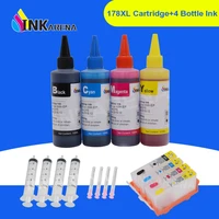 inkarena 178 xl printer ink cartridge 4 bottle dye ink replacement for hp178 xl photosmart premium c309a c309c fax c309a