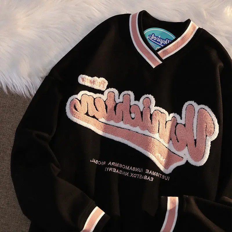 Вышитая надписью Женская весенне-осенняя кавайная одежда BF в стиле преппи