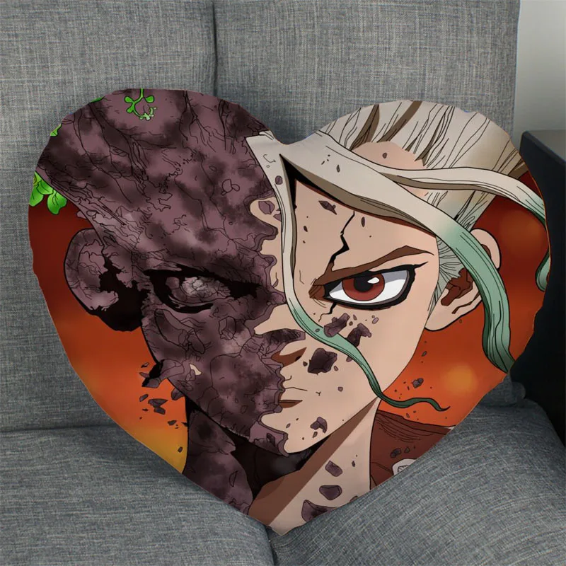 Оригинальные наволочки в форме сердца из японского аниме Dr STONE постельные