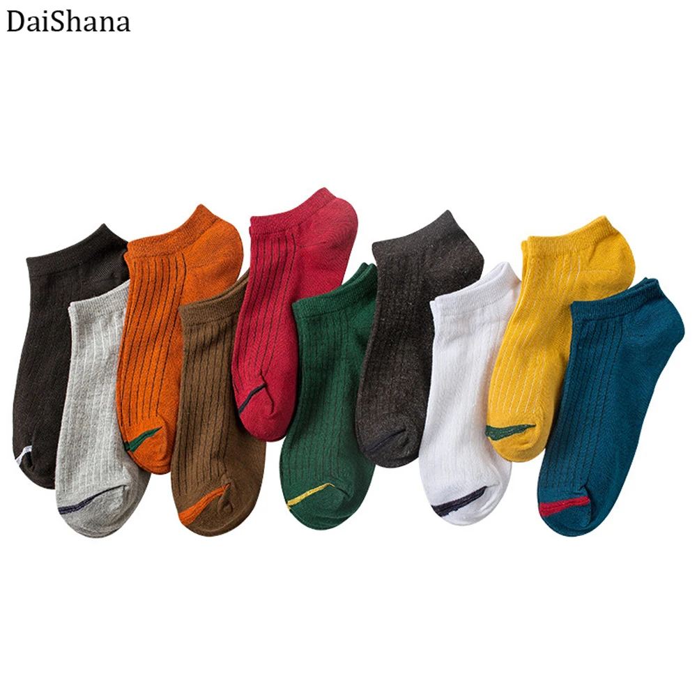 DaiShana мужские короткие носки хлопковые цветные дышащие тапочки до щиколотки