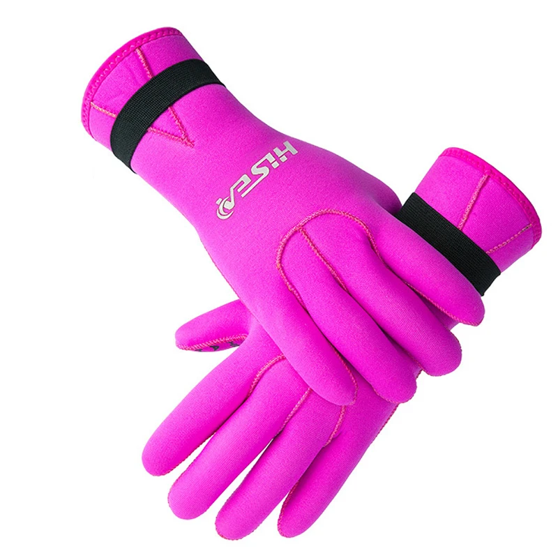 Однотонные теплые перчатки 3 мм с длинным крючком и петлей неопреновые для