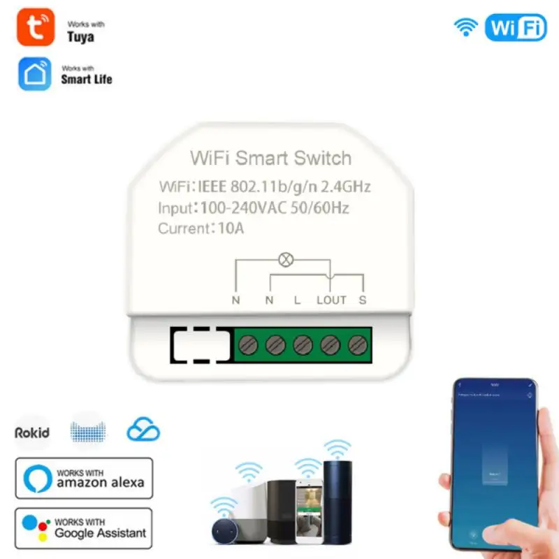 

1gang экшн-камера с Wi-Fi умный переключатель таймера Модуль Автоматизации "умный дом Совместимость с Tuya Smart Alexa Google Home голосовое Управление