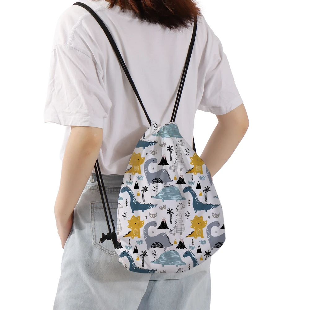 

Deanfun Drawstring Bag Cute Dinosaur Printed Fashion Backpack Men Travel Shoulder Bag 60441