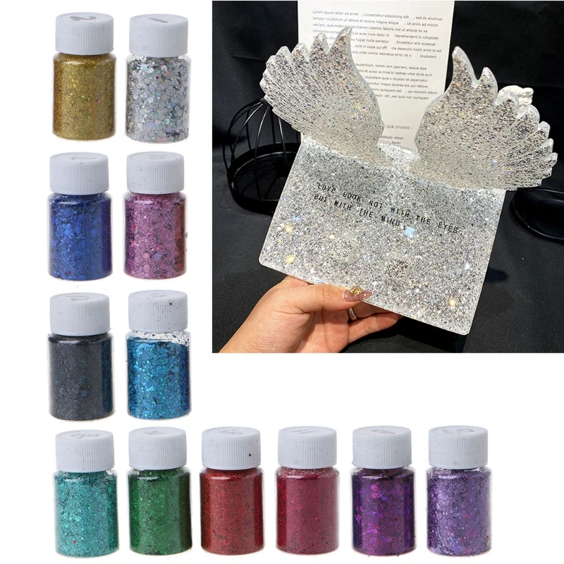 

Голографические объемные блестки, 12 цветов, поделки «сделай сам», шармы, хлопья для лица, тела, глаз, волос, украшение для ногтевого дизайна