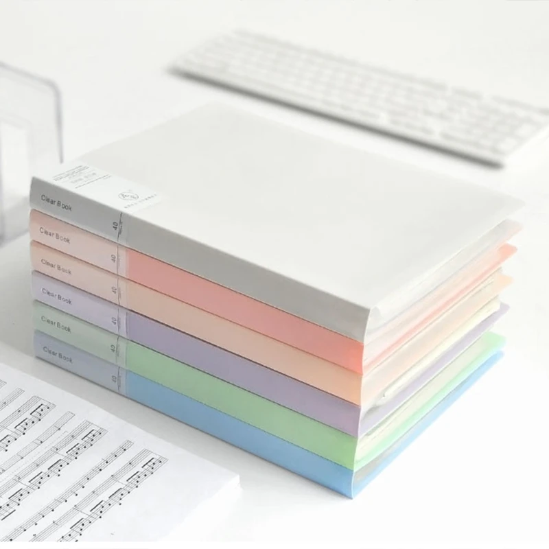 

A4 Display Book 20/40/80/100 Pages Transparent Insert File Folder Document Bag