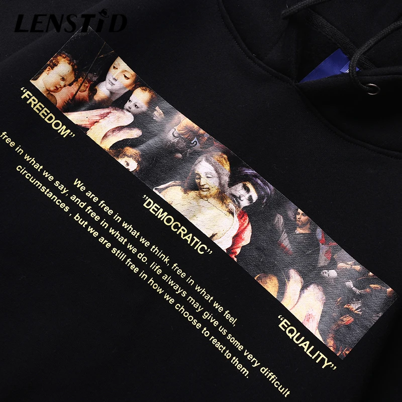 LENSTID Freedom democry толстовки с принтом для мужчин коллекция 2019 года уличная Толстовка