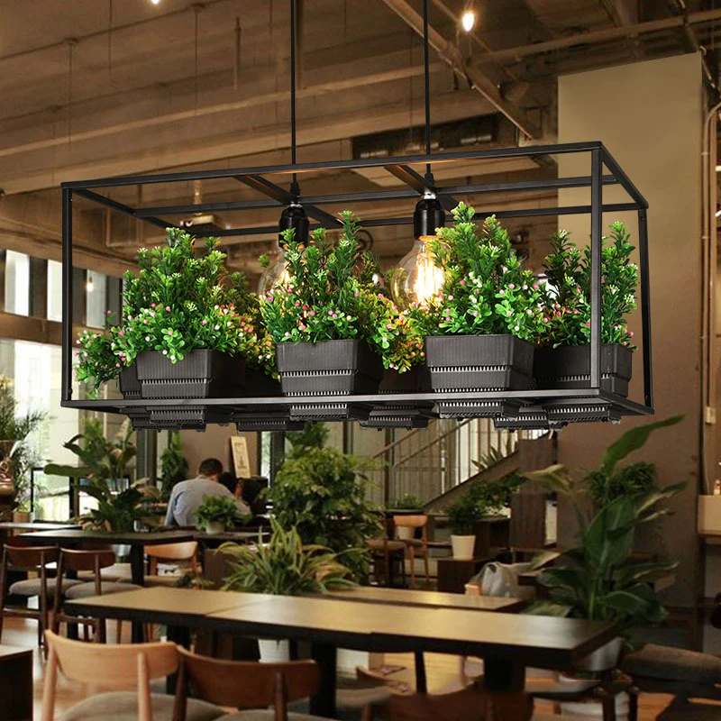 Goede Retro Moderne Eenvoudige Zwarte Ijzeren Kroonluchter Verlichting Led Industriële Bar Restaurant Balkon Creatieve Schorsing Techo Lamp Verlichting