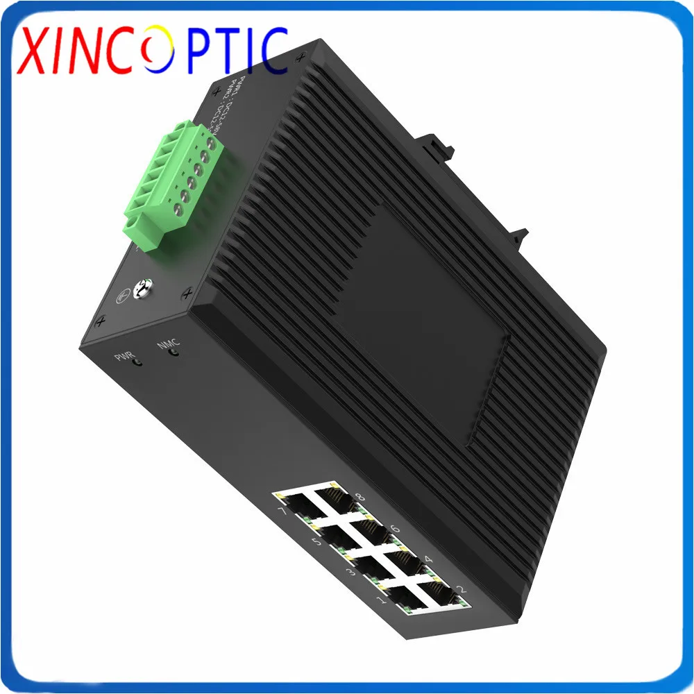 Неуправляемый коммутатор 8*10/100Base-T 10/100/1000Base-T 8-портовый сетевой POE с креплением на