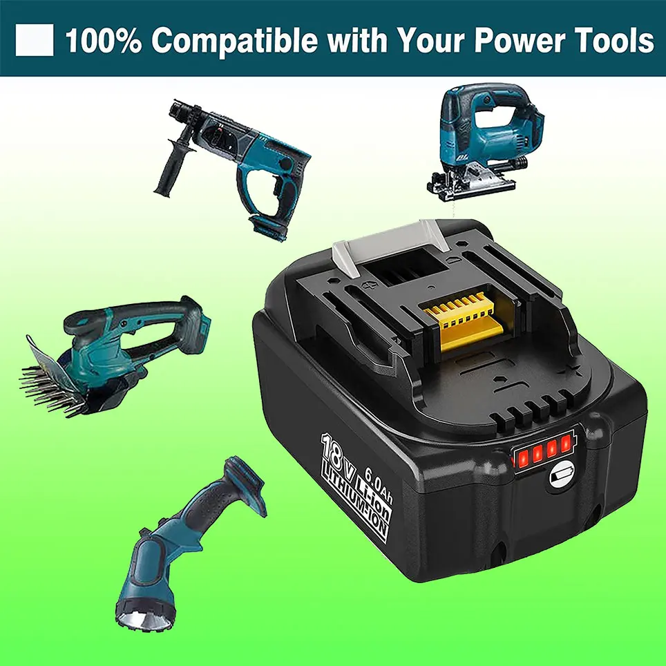 2 pack of upgraded BL1860B replacement battery compatible with Makita 18V BL1860 BL1850B | Электроника