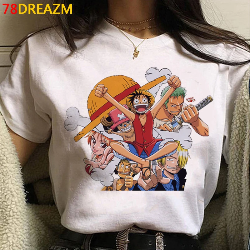 Luffy Zoro One Piece tshirt men print couple  couple clothes top tees harajuku