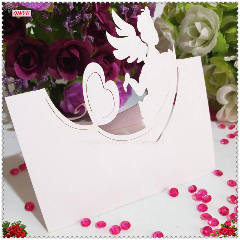 10/50 шт. белое Имя Место Свадебное приглашение Подарочная настольная открытка