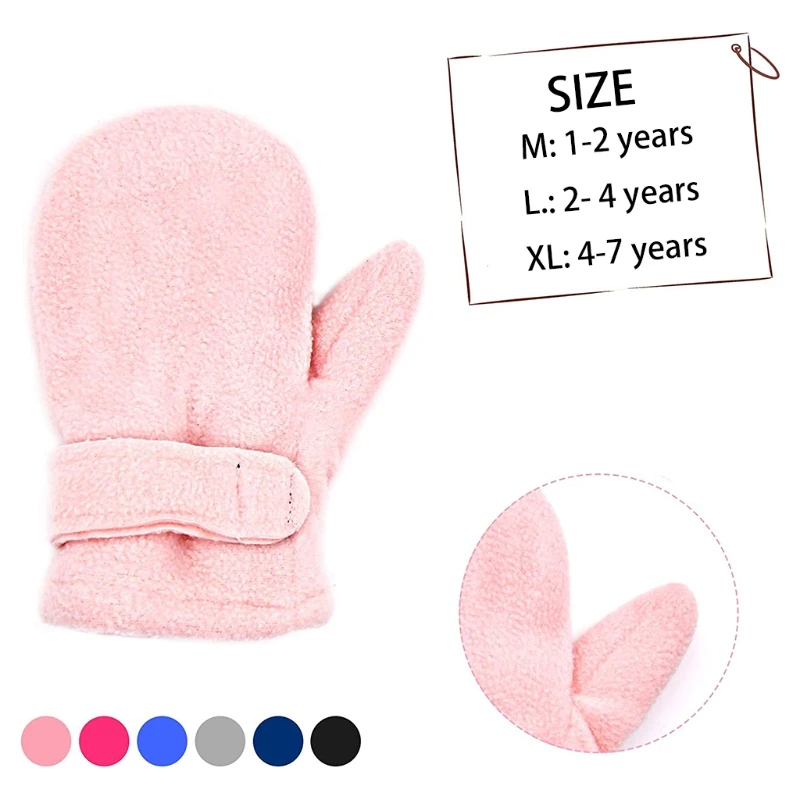 Winter Warm Thicken Baby Gloves Toddler Infant Winter Mittens Lined with Fleece Easy-on Baby Boys Baby Girls Outdoor Mittens