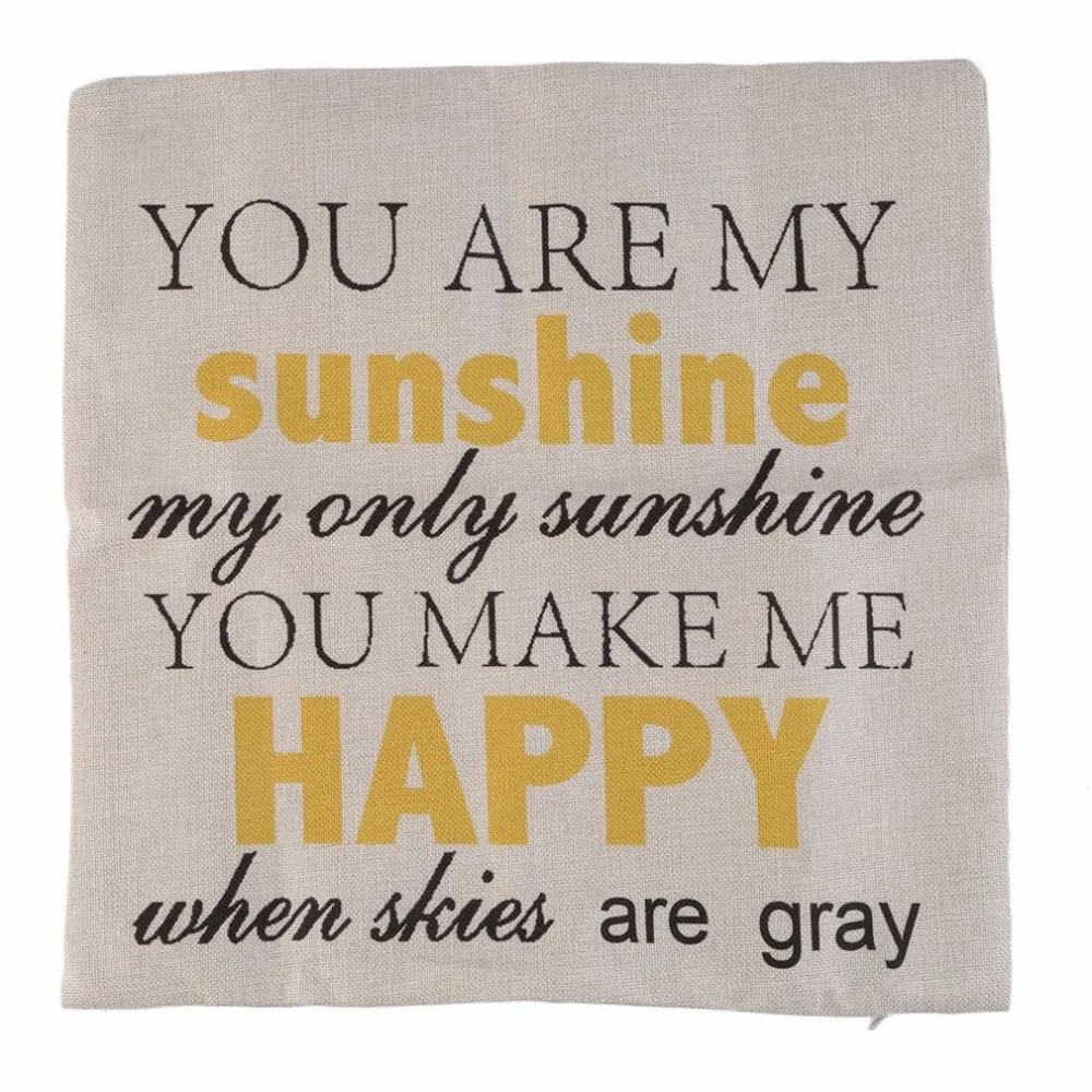 You Are My Sunshine винтажная хлопковая льняная подушка, наволочка, Чехлы Чехол-наволочка, диван, домашний декор, подарок для друга