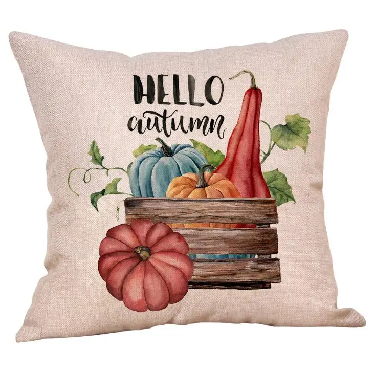 Подушка на Хэллоуин Чехлы Happy тыквы осени из хлопка и льна для подушек диван