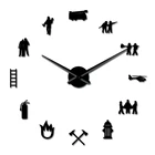 Акция! Пожарный любовь Diy гигантские настенные часы пожарная часть офисные большие часы противопожарные спасательные волонтерский топор гидран