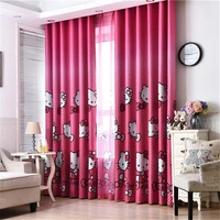 cute cat pink blackout curtains for girls baby bedroom living room cartoon window drapes